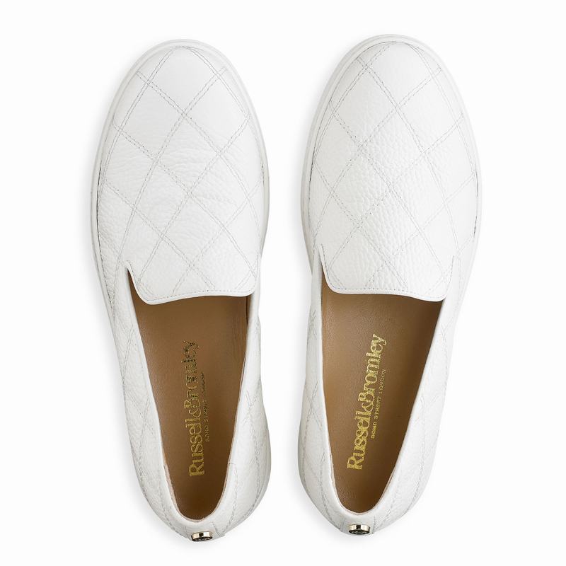 Russell And Bromley Casaquilt Ženske Slip On Tenisice Bijele | XJM1591EL