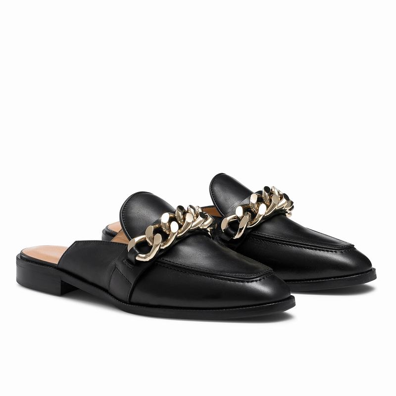 Russell And Bromley Chainmule Ženske Mokasinke Crne | YCG2586AZ