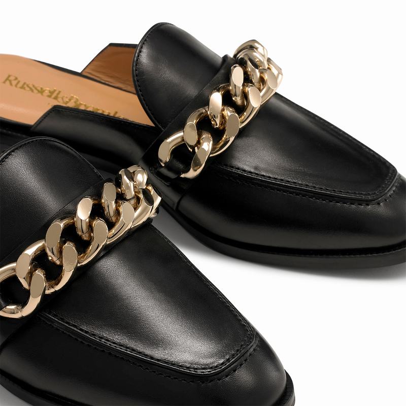 Russell And Bromley Chainmule Ženske Mokasinke Crne | YCG2586AZ