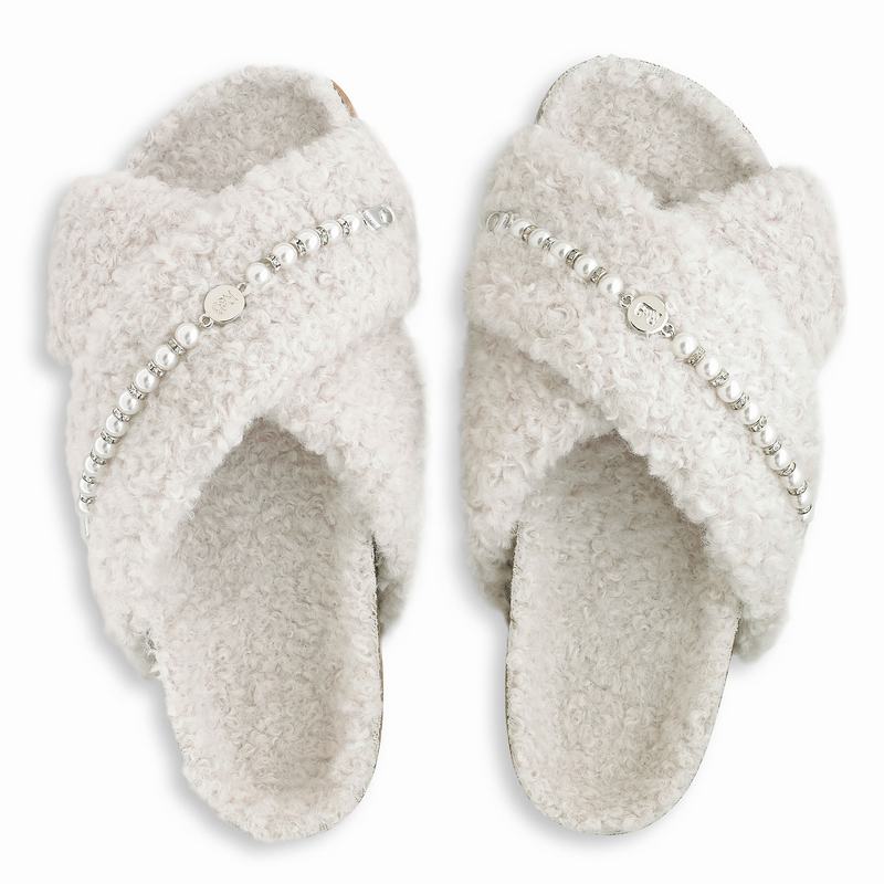 Russell And Bromley Cozie Ženske Papuče Krem Bijele | ZEW7782EU