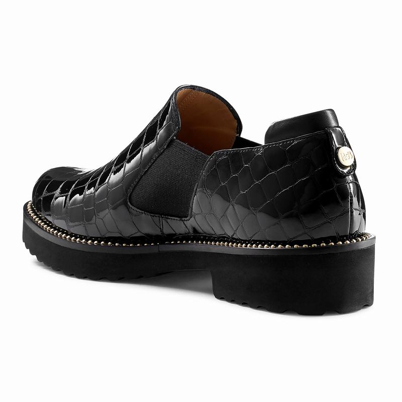 Russell And Bromley Grid Ženske Mokasinke Crne | VDF4818SP