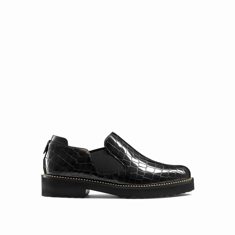 Russell And Bromley Grid Ženske Mokasinke Crne | VDF4818SP