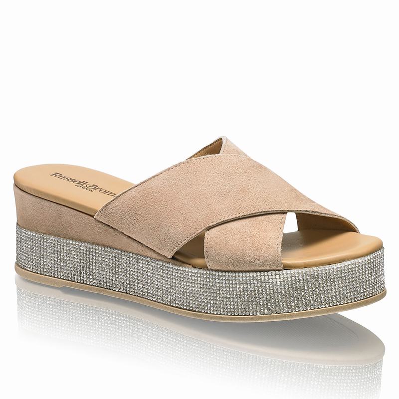 Russell And Bromley Plaza Luxe Ženske Sandale na Klin Smeđe | GSE7458EW