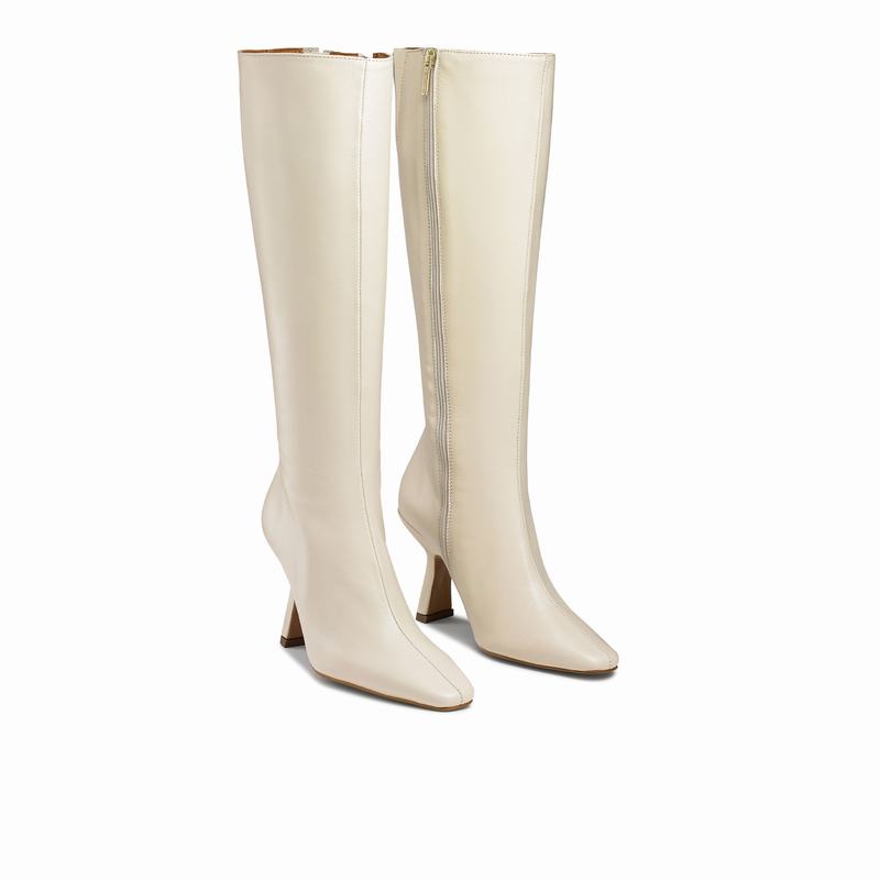 Russell And Bromley Razor Ženske Knee-high Boots Krem Bijele | KCI3063BC