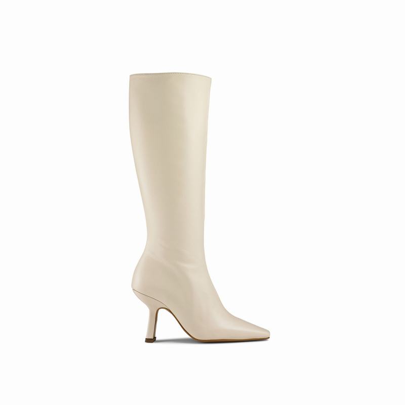 Russell And Bromley Razor Ženske Knee-high Boots Krem Bijele | KCI3063BC