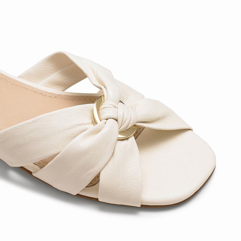 Russell And Bromley Softknot Ženske Mules Krem Bijele | VCR4386TJ