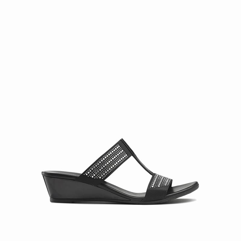 Russell And Bromley Stella Ženske Sandale na Klin Crne | ZKL8146RK